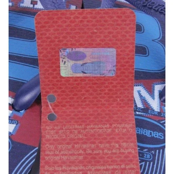 Havaianas Kids Flip Flop Blue Multicolor Athletic Team US Size 11 12C EUR 29 30 - Picture 6 of 6